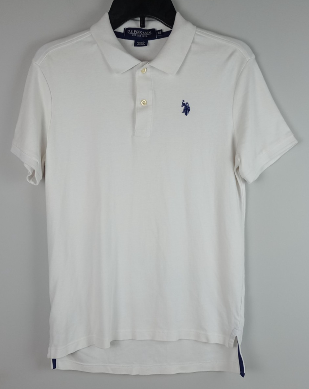 US Polo Association Mens XS White Luxury Feel Short‎ Sleeve Golf Polo Shirt